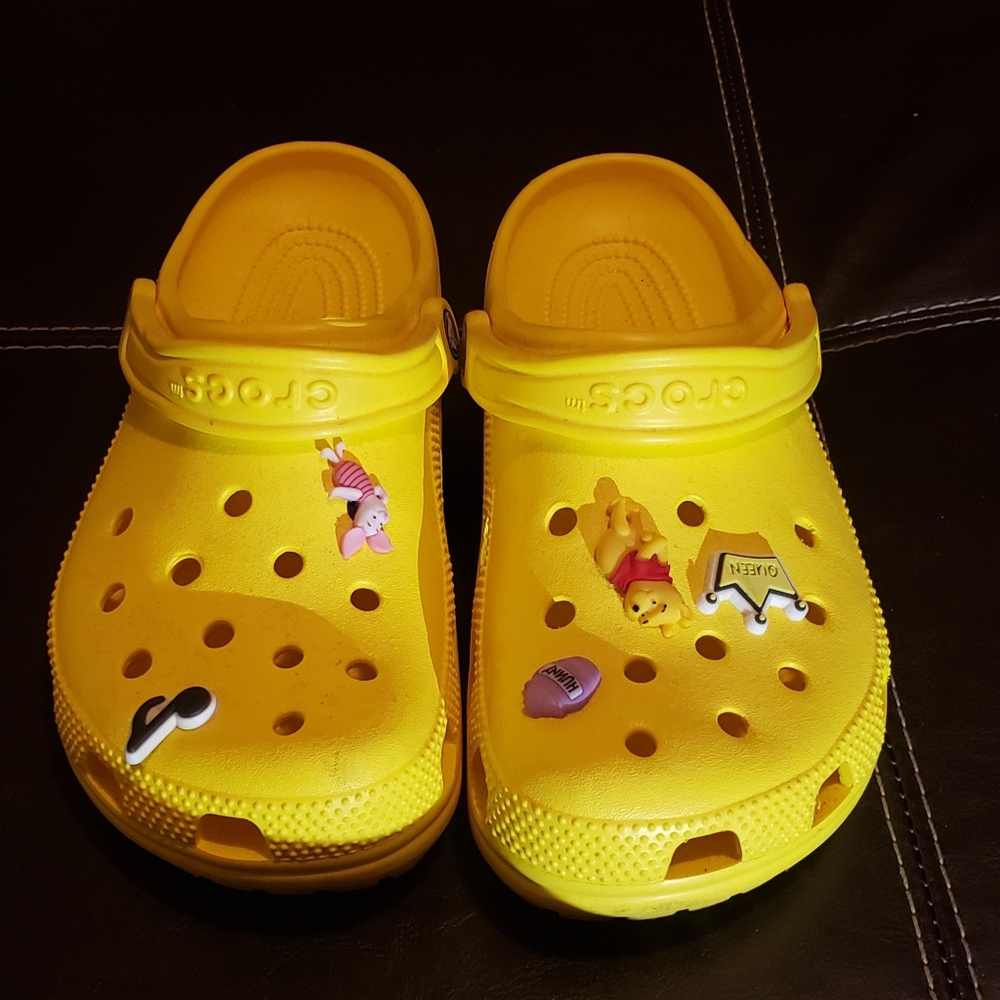 Yellow Crocs with Charms